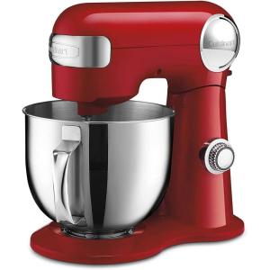 imageCuisinart SM50CO Precision Master 55Quart 12Speed Stand Mixer with Mixing Bowl Chefs Whisk Flat Mixing Paddle Dough Hook and Splash Guard with Pour Spout Blushing Coral ManualRuby Red