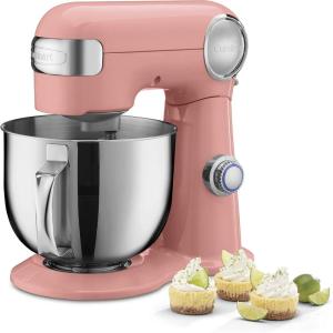 imageCuisinart SM50CO Precision Master 55Quart 12Speed Stand Mixer with Mixing Bowl Chefs Whisk Flat Mixing Paddle Dough Hook and Splash Guard with Pour Spout Blushing Coral ManualBlushing Coral