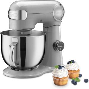 imageCuisinart SM50CO Precision Master 55Quart 12Speed Stand Mixer with Mixing Bowl Chefs Whisk Flat Mixing Paddle Dough Hook and Splash Guard with Pour Spout Blushing Coral ManualBrushed Chrome
