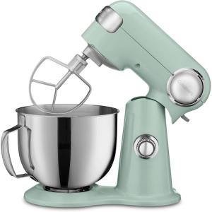imageCuisinart SM50CO Precision Master 55Quart 12Speed Stand Mixer with Mixing Bowl Chefs Whisk Flat Mixing Paddle Dough Hook and Splash Guard with Pour Spout Blushing Coral ManualAgave Green
