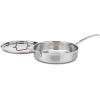 imageCuisinart MCP3324HN MultiClad Pro Stainless 312Quart Saute with Helper and Cover Skillet 35Quart Saut Pan wHelper ampamp CoverSaut Pan wHelper  Cover