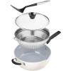 imageCuisinart Preferred Pan 4Pc Set  Stainless Steel 45 Qt MultiPurpose Pan wCover Steamer Slotted TurnerCrme de la Creme