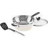 imageCuisinart Preferred Pan 4Pc Set  Stainless Steel 45 Qt MultiPurpose Pan wCover Steamer Slotted TurnerCrme de la Creme