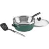 imageCuisinart Preferred Pan 4Pc Set  Stainless Steel 45 Qt MultiPurpose Pan wCover Steamer Slotted TurnerSensible Sage Green