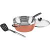 imageCuisinart Preferred Pan 4Pc Set  Stainless Steel 45 Qt MultiPurpose Pan wCover Steamer Slotted TurnerSienna Sky