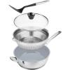 imageCuisinart Preferred Pan 4Pc Set  Stainless Steel 45 Qt MultiPurpose Pan wCover Steamer Slotted TurnerStainless Steel