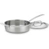 imageCuisinart MCP3324HN MultiClad Pro Stainless 312Quart Saute with Helper and Cover Skillet 35Quart Saut Pan wHelper ampamp CoverSaut Pan wHelper  Cover