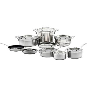 imageCuisinart 12 Piece Cookware Set MultiClad Pro Triple Ply Silver MCP12N15Piece