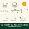 imageCuisinart FCT13 13Piece Cookware Set French Classic TriPly Silver13Piece