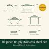 imageCuisinart French Classic TriPly Stainless 10Piece Cookware Set SilverCookware Set