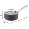 imageCuisinart GG1914 GreenGourmet HardAnodized Nonstick 1Quart Saucepan with Cover BlackStainless1 Quarts