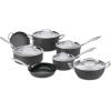 imageCuisinart GG1914 GreenGourmet HardAnodized Nonstick 1Quart Saucepan with Cover BlackStainless12Piece