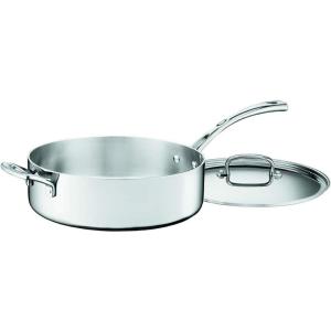 imageCuisinart FCT3328H French Classic TriPly Stainless 512Quart Saute Pan with Helper Handle and Cover