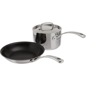 imageCuisinart French Classic TriPly Stainless 10Piece Cookware Set SilverNonstick Skillet and Saucepan Set