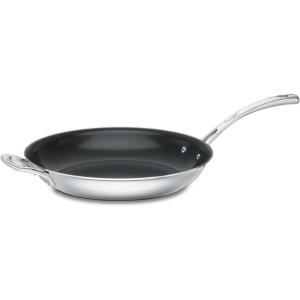 imageCuisinart French Classic TriPly Stainless 8Inch Nonstick SkilletNonStick Fry Pan wHelper Handle