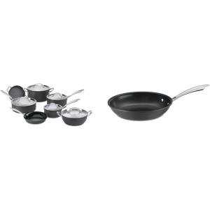 imageCuisinart GG1914 GreenGourmet HardAnodized Nonstick 1Quart Saucepan with Cover BlackStainless12Piece