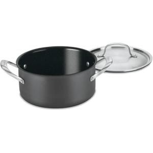 imageCuisinart GG1914 GreenGourmet HardAnodized Nonstick 1Quart Saucepan with Cover BlackStainless4 Quarts