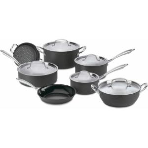 imageCuisinart GG3330H 55Quart Saute Pan with Helper Handle and Cover GreenGourmet Black12Piece