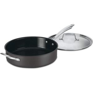 imageCuisinart GG3330H 55Quart Saute Pan with Helper Handle and Cover GreenGourmet Black55Quart