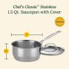 imageCuisinart 15 Quart Saucepan wCover Chefs Classic Stainless Steel Cookware Collection 7191615Quart