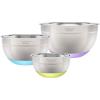 imageCuisinart 3Piece Stainless Steel Mixing Bowls with Nonslip Base 15qt 3qt ampamp 5qt3Piece