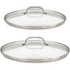 imageCuisinart 712228CG Chefs Classic Stainless 2Piece Glass Lid Set9quot ampamp 11quot Glass covers