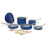 imageCuisinart Culinary Collection 12Piece Pots and Pans Set PURELYCERAMIC Nonstick BlackSapphire