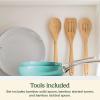 imageCuisinart Culinary Collection 12Piece Pots and Pans Set PURELYCERAMIC Nonstick BlackTeal