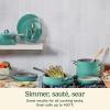 imageCuisinart Culinary Collection 12Piece Pots and Pans Set PURELYCERAMIC Nonstick BlackTeal