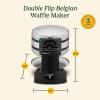 imageCuisinart Double Flip Belgian Waffle Maker 180 Flip Ready Indicator Light 1400W Nonstick Waffle Iron Plates WAFF40 BlackStainless
