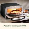 imageCuisinart Indoor Pizza Oven  Bake 12 Pizzas in Minutes  Portable Countertop Pizza Oven  Matte Black Stainless Steel  CPZ120MBBlack Stainless Steel