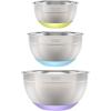imageCuisinart 3Piece Stainless Steel Mixing Bowls with Nonslip Base 15qt 3qt ampamp 5qt3Piece