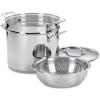 imageCuisinart 4Piece Cookware Set 12 Quarts Chefs Classic Stainless Steel PastaSteamer 77412P1