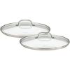 imageCuisinart 712228CG Chefs Classic Stainless 2Piece Glass Lid Set9quot ampamp 11quot Glass covers
