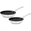 imageCuisinart Chefs Classic Stainless Nonstick 2Piece 9Inch and 11Inch Skillet Set  Black And SilverBlack and Silverstainless
