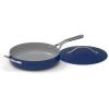 imageCuisinart Culinary Collection Nonstick Cookware 45 Qt Saut Pan  Helper Handle  Cover TealSapphire