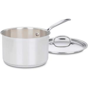 imageCuisinart 15 Quart Saucepan wCover Chefs Classic Stainless Steel Cookware Collection 719164Quart
