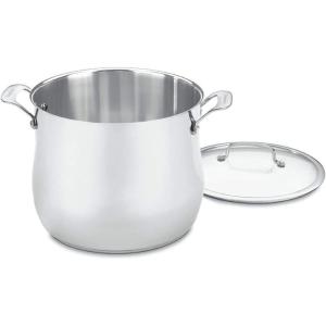 imageCuisinart Contour Stainless 12Quart Stockpot with Glass Cover Silver