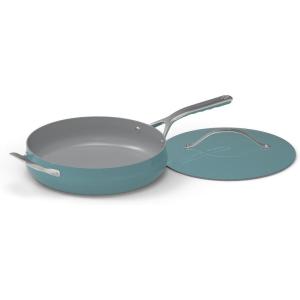 imageCuisinart Culinary Collection Nonstick Cookware 45 Qt Saut Pan  Helper Handle  Cover TealTeal