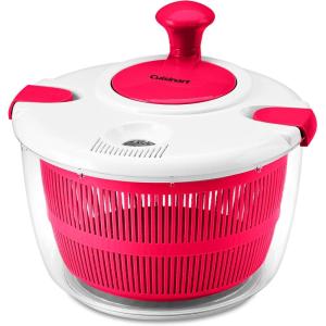 imageCuisinart Large Salad Spinner 5Qt  Vegetable ampamp Fruit Salad Washing Bowl with Strainer Quick Prep Spinner for Salad Greens Lettuce Fruits ampamp Vegetables CTG00SASRed