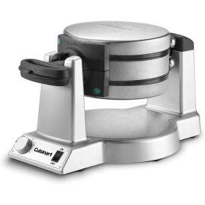 imageCuisinart WAFF20P1 Waffle Maker Double Belgian Round Makes 2Belgian Waffles at a Time with Extra Deep 1Inch Waffle Pockets Stainless Steel