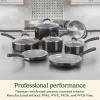 imageCuisinart 11Piece Nonstick Cookware Set Ceramica XT Black 54C11BKBlack wGrey Interior