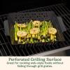 imageCuisinart 11quot x 11quot NonStick Grill Wok Perforated BBQ Grill Basket for Grilling Veggies Meat ampamp StirFry Outdoor Grilling Basket for Charcoal and Gas Grills
