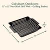 imageCuisinart 11quot x 11quot NonStick Grill Wok Perforated BBQ Grill Basket for Grilling Veggies Meat ampamp StirFry Outdoor Grilling Basket for Charcoal and Gas Grills
