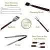 imageCuisinart 13Piece Wooden Grill Tool Set BBQ Accessories and Grill Tools Durable StainlessSteel Utensils with Recycled Plastic Case Spatula Tongs Cleaning Brush ampamp More Grilling Gifts for Men