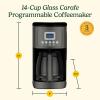 imageCuisinart 14Cup Coffee Maker Programmable PerfecTemp Glass Carafe Coffee Machine with 14 Cup Setting Brew Strength Control and Brew Pause Stainless Steel DCC3200NASBlackStainless