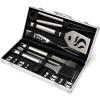 imageCuisinart 14Piece Deluxe Stainless Steel Grill Set Grilling Accessories Kit with Spatula Tongs Corn Holders Basting Brush Cleaning Brush ampamp Aluminum Carry Case BBQ Tools for Outdoor GrillDeluxe Grill Set  20Piece