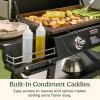 imageCuisinart 28 Outdoor Griddler and Broiler Combo 2in1 Carbon Steel FlatTop Grill and Broiler with Hood Adjustable Rack Wheels Side Tables Large Cooking Area for BBQs Outdoor Griddle Station28 Griddle with Hood