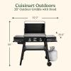 imageCuisinart 28 Outdoor Griddler and Broiler Combo 2in1 Carbon Steel FlatTop Grill and Broiler with Hood Adjustable Rack Wheels Side Tables Large Cooking Area for BBQs Outdoor Griddle Station28 Griddle with Hood