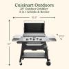 imageCuisinart 28 Outdoor Griddler and Broiler Combo 2in1 Carbon Steel FlatTop Grill and Broiler with Hood Adjustable Rack Wheels Side Tables Large Cooking Area for BBQs Outdoor Griddle Station28 Griddle  Broiler Combo